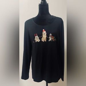 NWT Long Sleeve Christmas Shirt Black